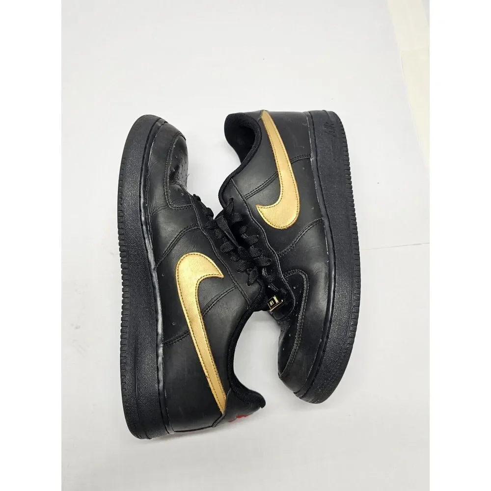 Nike‎ Air Force 1 Nike ID Black And Gold Size 11.5 Men's Red Nike Air On Heel